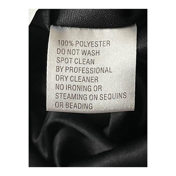 Ieena Mac Duggal dress spaghetti straps metallic black size 14 - Picture 8 of 8